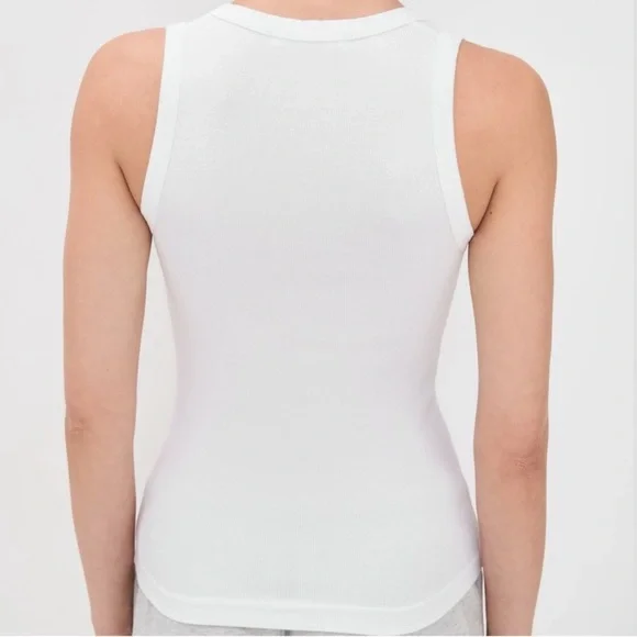 Perfectwhitetee Jordan U Neck Ribbed Tank Size M - Picture 2 of 10